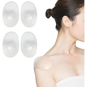 2 paar siliconen schouderkussens, zelfklevend, transparant, siliconen schoudervullingen, herbruikbaar, schouderpads voor dames, heren, blazer, kleding, blouses, T-shirt