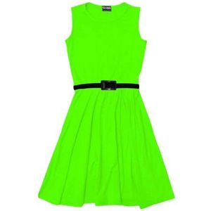 A2Z 4 Kids® Kinderen Meisjes Skater Jurk Partij - Skater Sleeveless Neon Green 7-8