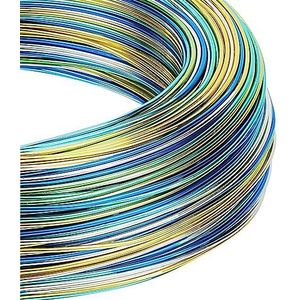 met dunne metalen draad, aluminium draad 1 mm 93,6 m buigbare metalen draad met opbergdoos for sieraden kralen ambachtelijke project (kleur: goud bruin rood) (Color : Silver Blue Green, Size : -)