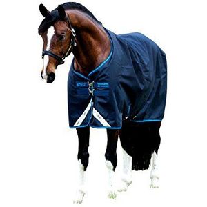 Horseware Amigo Bravo 12 - winterdeken of regendeken 130cm 100g vulling navy/navy & electric blue