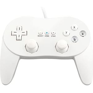 OSTENT Bedrade klassieke Controller Pro Gamepad joystick voor Wii Remote Console Videospel, Kleur Wit