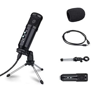 USB Condenser Microphone Set Professional Cardioid Vocal Studio Microphone for Media Streaming Dubbing Games Home Studios
