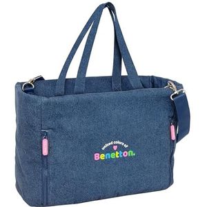 Safta M293 BENETTON Pink laptoptas met tas, rugzak, ideaal voor kinderen van verschillende leeftijden, comfortabel en veelzijdig, kwaliteit en sterkte, 54 x 17 x 31 cm, lichtroze, uniseks kinderen,