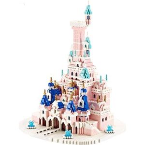 Fantasy Castle Bouwstenen Kit Roze DIY Mini Bricks Architectuur Model Kit Micro Diamond 3D Puzzel voor kinderen Volwassen Vakantiecadeau 4818pcs