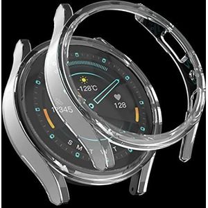 Watch Case BZN for Samsung Galaxy Watch5 40 / 44mm Brandstofinjectie Hollow Watch Beschermhoes (Groen) (Rose Goud) (Zilver) enz. (Color : Transparent)