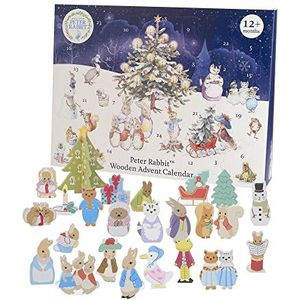 Peter Rabbit Adventskalender 2023 Kinderen - Houten speelgoed Adventskalenders voor 1 jaar oude baby, peuter jongens, meisjes met Peter Konijn Kerst Countdown Traditionele figuren van Orange Tree Toys