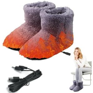 yotutun - Elektrisch Verwarmde Pantoffels - Pluche - Oplaadbare Voetwarmers