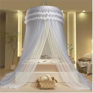 Bedhemel, Kamerbed Netting Luifel for Meisjes Queen Hemelbed Gordijnen Klamboe for Bed(Gray)