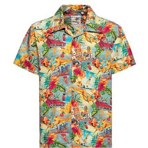 King Kerosin Hawaïaans overhemd voor heren, Aloha-shirt, vintage hemd, retro, 50S, rockabilly, Miami, USA, Long Beach Miami & Long Beach, Meerkleurig, 3XL