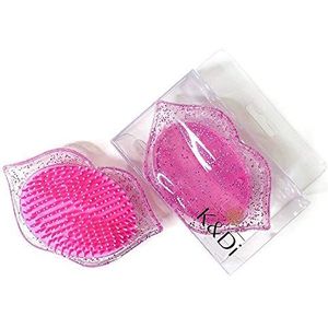 Travel Hair Brush - Ontwarrende Mini Kleine Glitter Lipvormige Kam voor Alle Haartypes | Geen Pijn Geen Handvat Draagbare Haarborstel voor Vrouwen & Kinderen | Geschikt voor Opbergaccessoires (Roze)