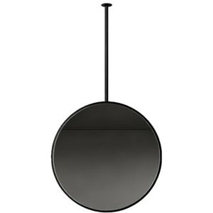 Ronde, zwevende plafondspiegel for kaptafels, scheren en make-up. Geschikt for thuis of in hotels. Met ophangstang die u zelf kunt aanpassen.(Black,80cm)