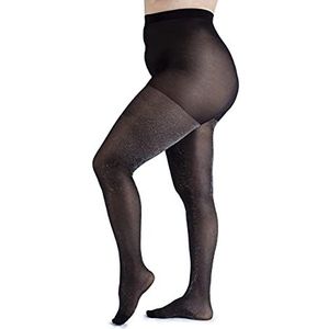 Fashion Curvy Plus Size Grote Maten 30 Denier Lurex Panty voor Dames - Made in Italy (Silver, 8)