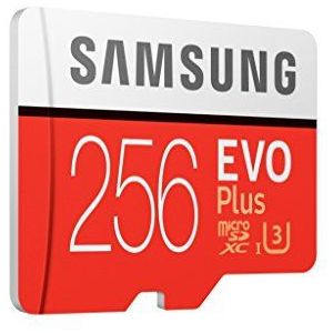 Samsung EVO Plus 256 GB microSDXC UHS-I U3 100 MB/s Full HD & 4K UHD Memory Card with Adapter (MB-MC256GA) - Red/White