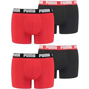 PUMA Boxershort 4 stuks heren 4 Boxer Edition (rood/zwart-786, L), Rood/Black-786, L