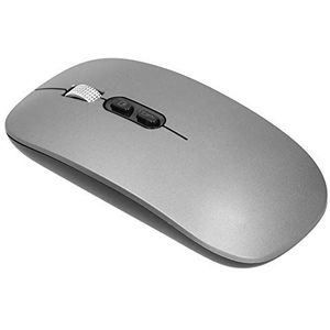 Draadloze Muis, 2,4 GHz Oplaadbare Stille Draadloze Bluetooth-muis Ergonomische Vorm Dual-mode Oplaadmuis Plug en Play voor Computers en Laptops(donkergrijs)