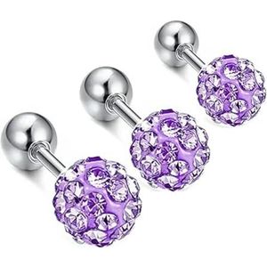 3 STKS Crystal Ball Tragus Piercing Oorbel Set Roestvrij Staal Labret Piercing Set 16G Daith Earring Conch Piercing Lot Lip Ring