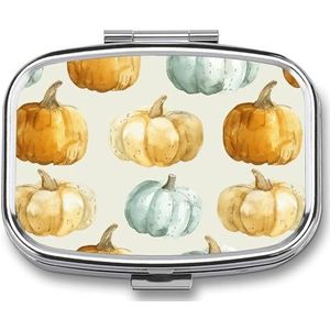 Leuke Pil Organizer Cyaan en Licht Beige Gedrukt Draagbare Reizen Pillendoos Mini Pillendoos Kan Buiten worden gebruikt