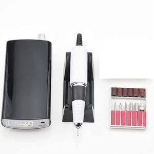 Nagelvijl elektrisch, Nagelboormachine, 35000 RPM draagbaar oplaadbaar for manicure en pedicure, nagelmanicuremachine for professionals(Nero)