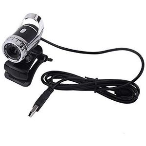USB 2.0-webcam met MIC, 12 megapixels Clip-on webcam Webcamera HD 360 ° draaibare standaard Ingebouwde microfoon voor pc(Splinter)