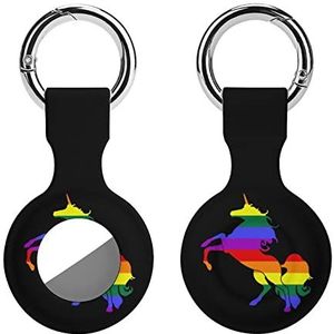 Gay Pride LGBT Eenhoorn Siliconen Hoesje voor Airtags Met Sleutelhanger Beschermhoes Airtag Finder Accessoires Houder