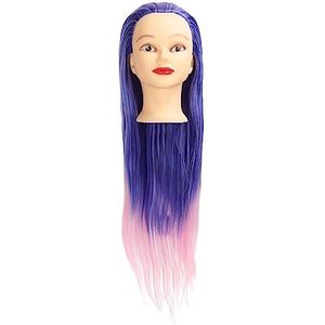 Mannequin Vlechthoofd, Kappers Mannequin Hoofd Realistisch Hoofd Vormgeven Draagbaar Zacht Glad Blauw Roze Gradiënt voor Beginners Thuis
