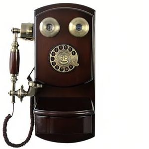 DAEOIBHJR Vintage draaibare wandtelefoon, klassieke retro bekabelde telefoon, oude 1900 vaste telefoons met authentieke retro esthetiek en mechanische beltoon voor thuis, kantoor