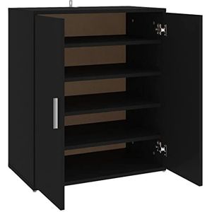 vidaXL Schoenenkast 60x35x70 cm spaanplaat zwart