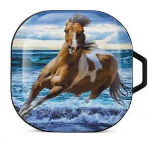 Running Nobel Horse Oordopjes Hoesje Compatibel met Samsung Hard Shell Beschermhoes Zwart-Stijl