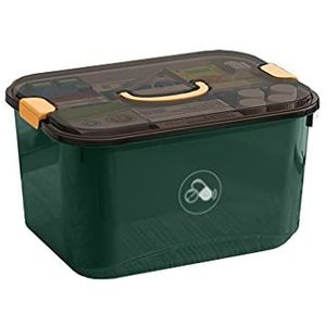 VDLLQYN, EHBO-doos Plastic EHBO-doos Medicijnopbergdoos Huishoudelijk draagbaar handvat Medische medicijnopbergdoos 11,4/14,5 inch EHBO-doos,Eerste hulp doos(Green,L)