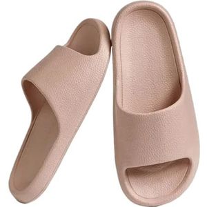 UBOHUZ Vrouwen Slippers Zomer Platte Lichtgewicht Thuis Badkamer Slippers Comfort Koppels Indoor Slides Douche Schoenen Voor Badkamer, Zwembad, roze, 44/45 EU