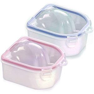 2Pcs Soaking Soak Bowl Nail Art Polish Verwijderen Wassen Soaker Lade Manicure Spa Tool