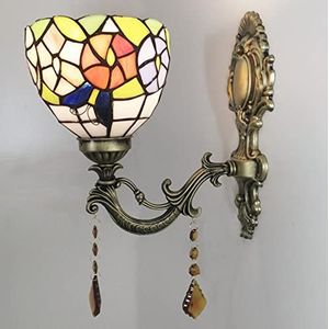 Vlinder Wandlamp Tiffany Stijl Wandlamp Decoratie Wandlamp Gekleurde Glazen Lamp Meisje Verlichting Bed Slaapkamer Gang Balkon