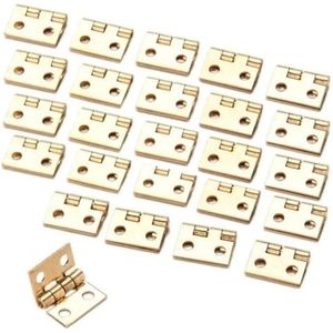 50 Stuks Mini Messing Scharnier for Kleine Ambachtelijke Deur Doos Accessoires Goud 8 * 10 Mm Miniatuur Kast Meubelbeslag home Hardware