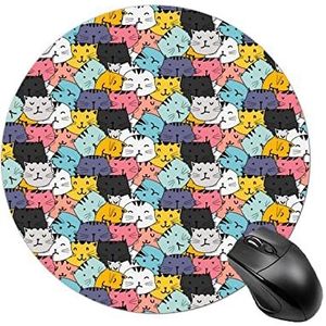 Leuke Katten Ronde Antislip Muismat Grappige Bureau Mat Rubber Laptop Schrijven Mat Voor Gamer Kantoor Thuis