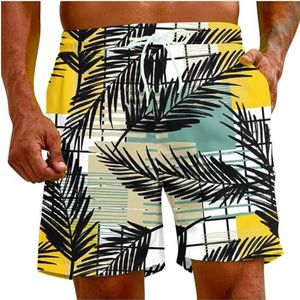 E-418 Limoengroene Man Shorts Grafische Broek Shorts voor Heren Spandex Strand Gelukkig Festival Gift Lounge Hawaiiaanse Ruches Tropische Rechte Peen Zomer Herfst Shorts 2024 Kleding 4A S