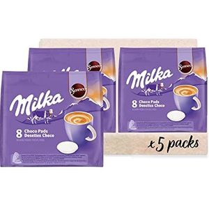 Senseo Milka Kakao Pads, 40 Senseo compatibele pads, 5 x 8 dranken, 560 g