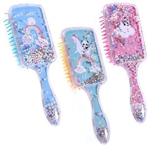 Draagbaar - Rechthoekige Hoofdhuid Massage Haar Kam Plastic Kleine Ontwarren 3 STKS Meisjes Borstel Leuke Nat Rechte Droog Krullend