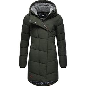 Ragwear Pavla Intl Winterjas voor dames, warme gewatteerde jas, lang, met capuchon, XS-6XL, Dark Olive22, L
