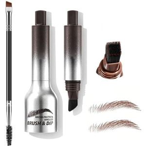 TOEECY Wenkbrauwstift, haartekening, 3D, microblading, wenkbrauwpotlood, waterdicht en veegvast, langdurig met duo-wenkbrauwborstel voor natuurlijke wenkbrauwen (chocolade)