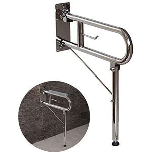 Badkamer Grab Bar Badkamer Grab Bar Veiligheid Ondersteuning Rail, U-vormige vloerstaande RVS Rails, Toilet Seat Rail, Ouderen Gehandicapten Stand Alone Toilet Bar, Antislip Banis
