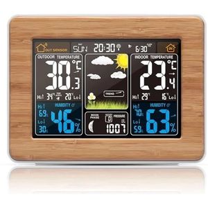 Weerstation, Multifunctioneel weerstation Wekker Thermometer Hygrometer Draadloze sensor Zonsopgang Zonsondergang Hygrothermograaf(Type 2)