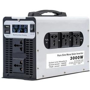 Omvormer 3000W Zuivere Sinusomvormer DC 12V 24V 48V 60V 72V Naar AC 110V 220V Spanning 50/60HZ Omvormer Zonne-energie Auto-omvormer Met LED(48V,110V(60HZ) Uni,3KW)