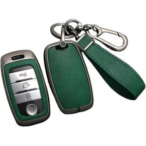 Autosleutel beschermhoes Legering Lederen Auto Afstandsbediening Smart Key Case Cover Voor Rio Voor Rio5 Voor Sportage Voor Ceed Voor Cerato K3 KX3 K4 K5 Sleutel Shell(Greey set)