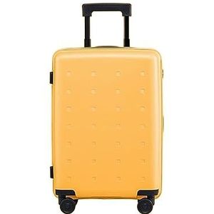Lichtgewicht Koffer Draagbare Koffers Met Wielen Dubbele Rits Harde Koffer Voor Zakelijke Reisbagage Koffer Bagage (Color : Yellow, Size : 20inch)