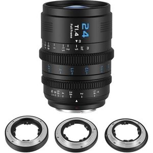 SIRUI VP-1 Vision Prime 1 T1.4 Full Frame Cine Lens, 24mm Manual Focus Cinema Lens with Pre-Installed E Mount, Interchangeable RF/Z/L Mounts (Black)