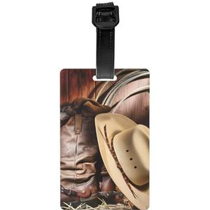 Bagagelabel voor koffer koffer tags identificatoren voor vrouwen mannen reizen snel ter plaatse bagage koffer cowboy zwarte hoed westerse laarzen
