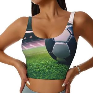 Voetbal Print Comfortabele Vrouwen Sport Vest Yoga Workout Vest Voor Vrouwen Lichtgewicht Zomer, Zwart, S