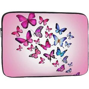 Roze Vlinders Laptop Case Laptop Sleeve Laptop Tas voor Vrouwen Mannen Shockproof Beschermende Notebook Case 13 inch