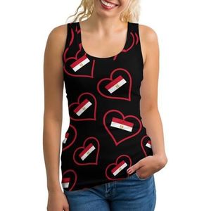 I Love Egypt Red Heart dames tanktop mouwloos T-shirt pullover vest atletische basic shirts zomer bedrukt