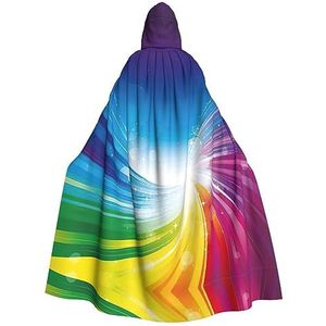 MDATT Regenboog achtergrond Hooded Cloak - Perfect voor Halloween en Cosplay, halloween cadeau, unisex!
